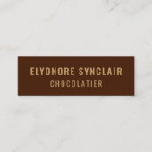 Eleganter brauner Chocolatier Social Icon QR Code  Mini Visitenkarte (Vorderseite)