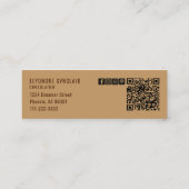 Eleganter brauner Chocolatier Social Icon QR Code  Mini Visitenkarte (Rückseite)