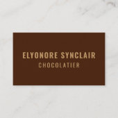 Eleganter brauner Chocolatier Social Icon QR Code  Visitenkarte (Vorderseite)