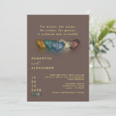 Eleganter brauner Fall in Liebe Chic Wedding Einladung (Stehend Vorderseite)