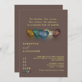 Eleganter brauner Fall in Liebe Chic Wedding Einladung (Vorne/Hinten)