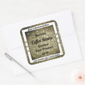 Eleganter brauner Glitzer Produktkennzeichnungen m Quadratischer Aufkleber (Umschlag)