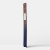 Eleganter brauner Glitzer Tropfen, Navy Blue Case-Mate iPhone Hülle (Rückseite / Rechts)
