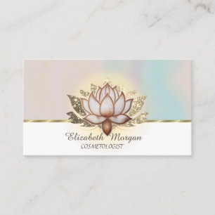 Eleganter brauner Gold-Glitter-Lotus Visitenkarte