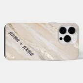 Eleganter brauner Goldglitter iPhone Hülle (Rückseite (Horizontal))