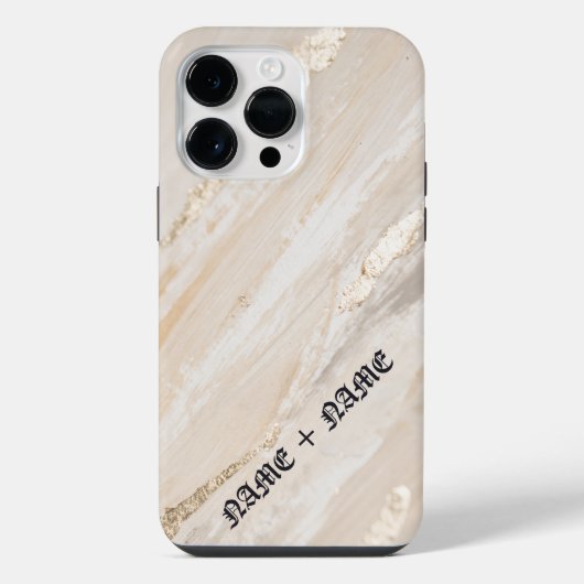 Eleganter brauner Goldglitter iPhone Hülle (Rückseite)