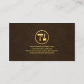 Eleganter brauner Grunge Gold Paint Brush Visitenkarte (Rückseite)