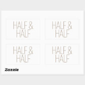 Eleganter brauner Half & Half Rechteckiger Aufkleber (Blatt)