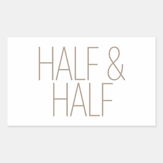Eleganter brauner Half & Half Rechteckiger Aufkleber (Vorderseite)
