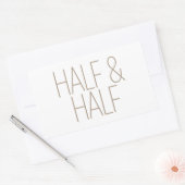 Eleganter brauner Half & Half Rechteckiger Aufkleber (Umschlag)