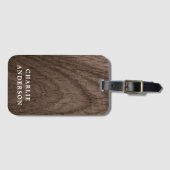 Eleganter brauner individuelle Name Gepäckanhänger (Vorderseite (Horizontal))