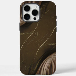 Eleganter brauner Marmor mit abstraktem Design iPhone 16 Pro Max Hülle
