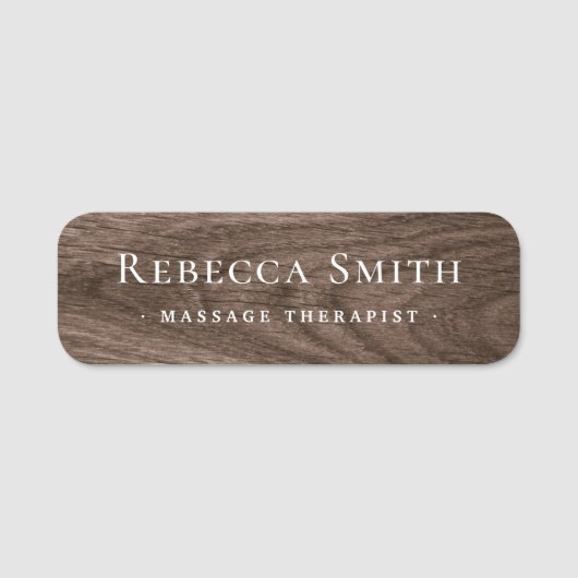 Eleganter brauner Name und Titel der Holzkörner Namensschild (Vorderseite)