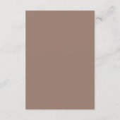 Eleganter Brauner Romantischer QR-Code Hochzeit Begleitkarte (Rückseite)