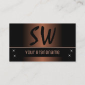 Eleganter brauner Schwarzer Chic mit Monogramm und Visitenkarte (Vorderseite)