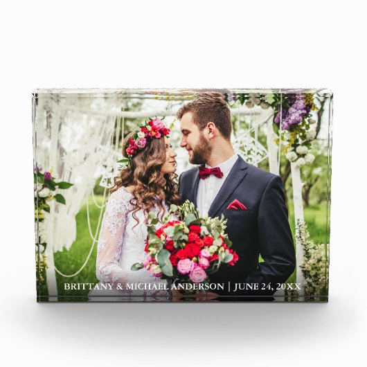 Eleganter Braut- und Groom-Hochzeitblock - Foto (Vorderseite)