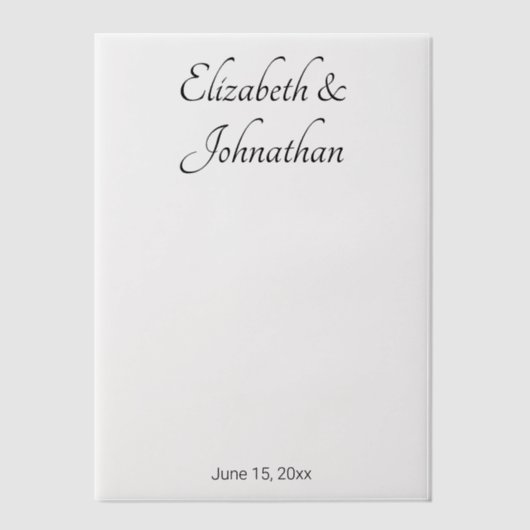 Eleganter Bräutigam mit weißen und schwarzen Skrip Pergament Einladungen (Vorderseite)