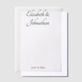 Eleganter Bräutigam mit weißen und schwarzen Skrip Pergament Einladungen (Versetzt)