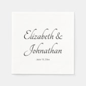 Eleganter Bräutigam mit weißen und schwarzen Skrip Serviette (Vorderseite)