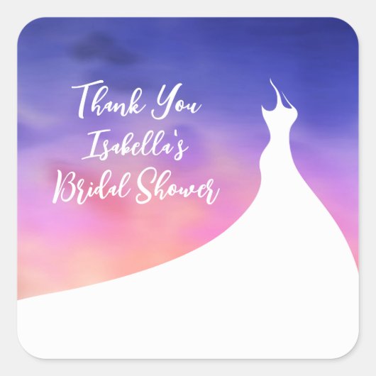 Eleganter Brautparty Aufkleber lila Aquarellfarbe (Vorderseite)