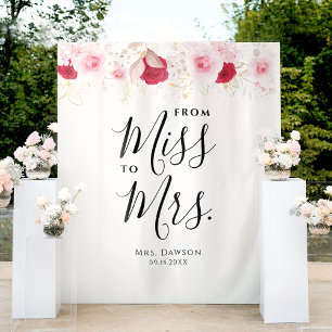 Eleganter Brautparty in Rosa und Gold Wandteppich