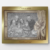 Eleganter Brawn Satin Bow Gestalten Sie Ihr eigene Fotoplatte (Vorderseite)