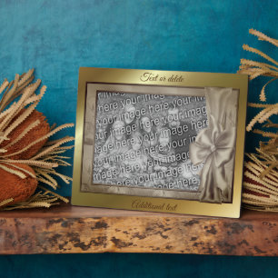 Eleganter Brawn Satin Bow Gestalten Sie Ihr eigene Fotoplatte