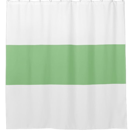 Eleganter, breiter heller Streifen auf Weiß Duschvorhang (Vorderseite)