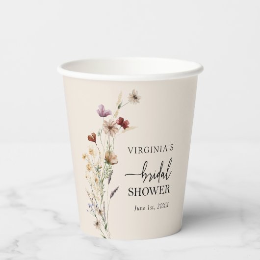 Eleganter Bridal Brunch Paper Cup Pappbecher (Rückseite)