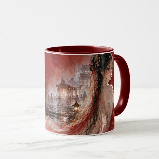 Eleganter Bridalcore-Fantasie-Becher Tasse (VorderseiteRechts)