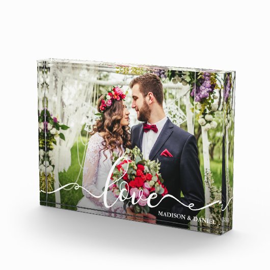 Eleganter Bride Groom Hochzeit Foto Block der Lieb (Rechts)