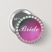 Eleganter Bride-Rosa-Glitzer Button (Vorne & Hinten)
