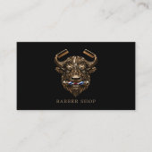 Eleganter Bronze Büffel Friseursalon QR-Code Visitenkarte (Vorderseite)