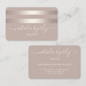 Eleganter Bronze- und Script-Schriftart Visitenkarte (Vorne/Hinten)