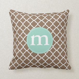 Eleganter Brown-Marokkaner Quatrefoil Kissen