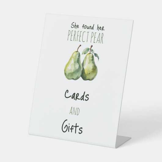 Eleganter Brunch Perfect Pear Brautparty Dekor Sockelschild (Vorderseite)