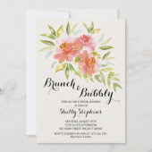 Eleganter Brunch und Blumen-Dusche Einladung (Vorderseite)