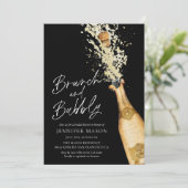 Eleganter Brunch und Bubbly Bridal Dusche Einladun Einladung (Stehend Vorderseite)
