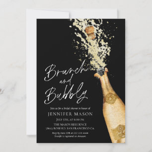 Eleganter Brunch und Bubbly Bridal Dusche Einladun Einladung
