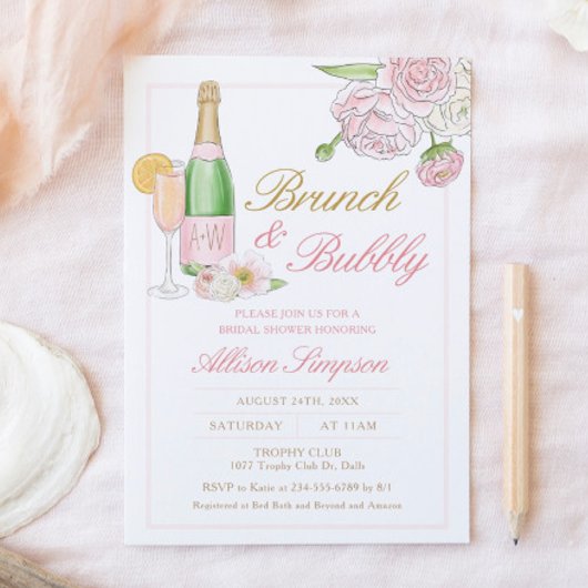 Eleganter Brunch und Bubbly-Einladung Einladung