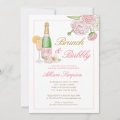 Eleganter Brunch und Bubbly-Einladung Einladung (Vorderseite)