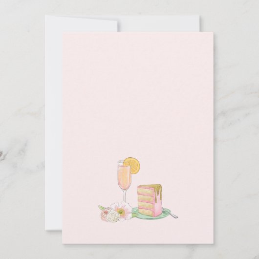 Eleganter Brunch und Bubbly-Einladung Einladung (Rückseite)