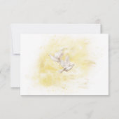 Eleganter Brunnen Blume taubt Hochzeitsturm RSVP Karte (Rückseite)