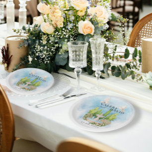 Eleganter Brunnen   Blume taucht Hochzeit Luxus Pappteller
