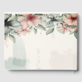 Eleganter Brush Stroke, Blumenhochzeit Gästebuch (Rückseite)