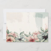 Eleganter Brush Stroke, floral Save the Date (Rückseite)