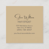 Eleganter Brush Stroke White Gold Minimalistisch Quadratische Visitenkarte (Rückseite)