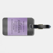 Eleganter Brushed Metal Script Monogram Gepäckanhä Gepäckanhänger (Rückseite horizontal)