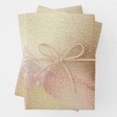 Eleganter Brushed Rose-Gold Bokeh Holiday Geschenkpapier Set (Beispiel)