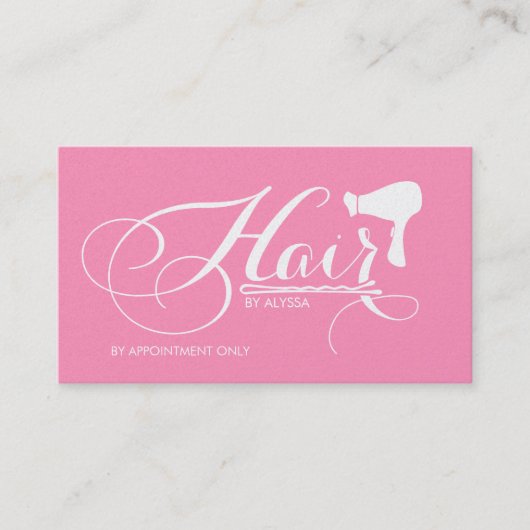 Eleganter Bubblegum rosa beruflicher Haar-Stylist Visitenkarte (Vorderseite)